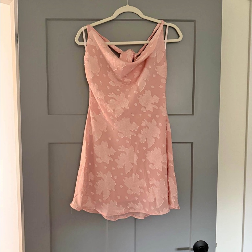 Pink Floral Halter Dress
